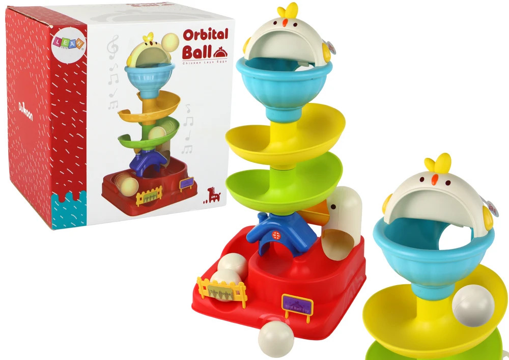 Lean Toys Sensorinis žaislas Falling Ball Egg Chicken Slide