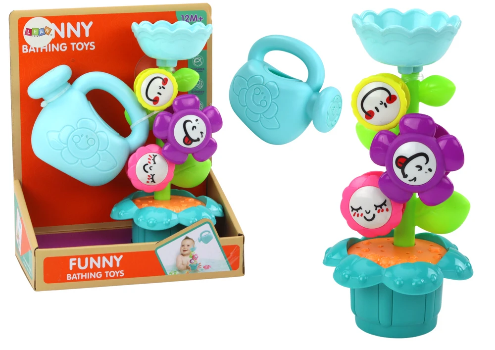 Lean Toys Žaislinis laistytuvas su spalvotais gėlių elementais