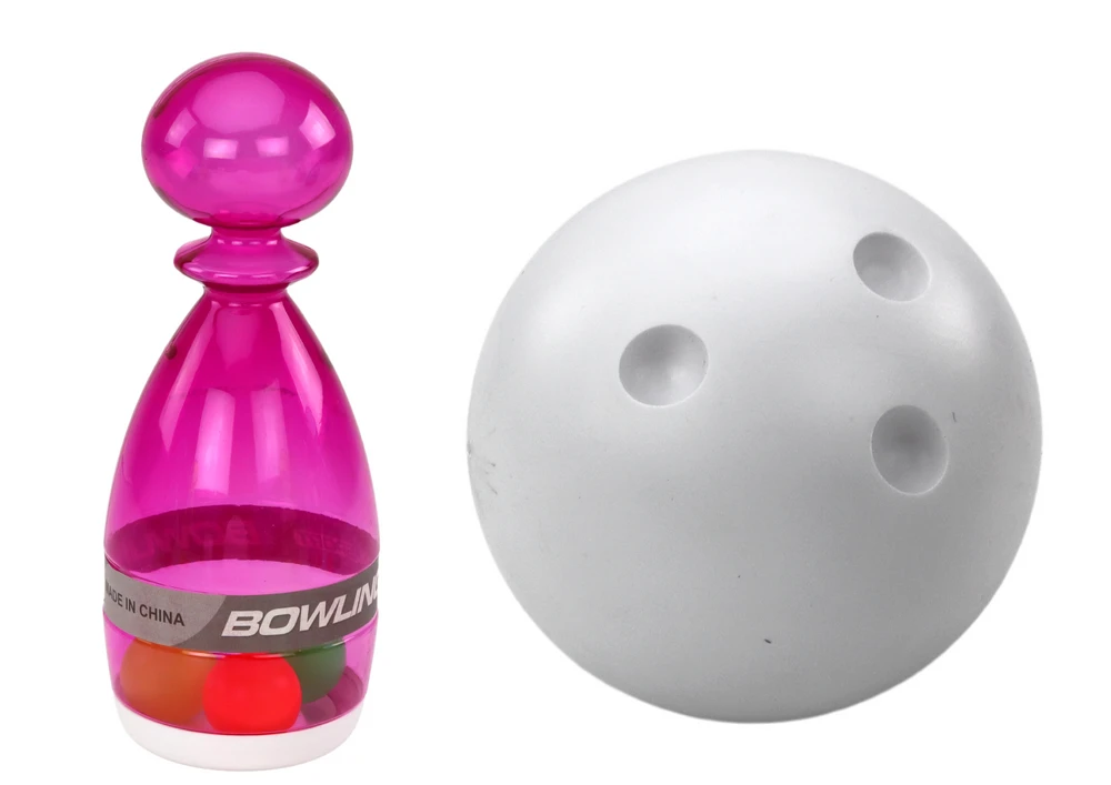 Lean Toys Skaidrių Spalvotų Bowlingo Kėglių Rinkinys, 6 vnt.