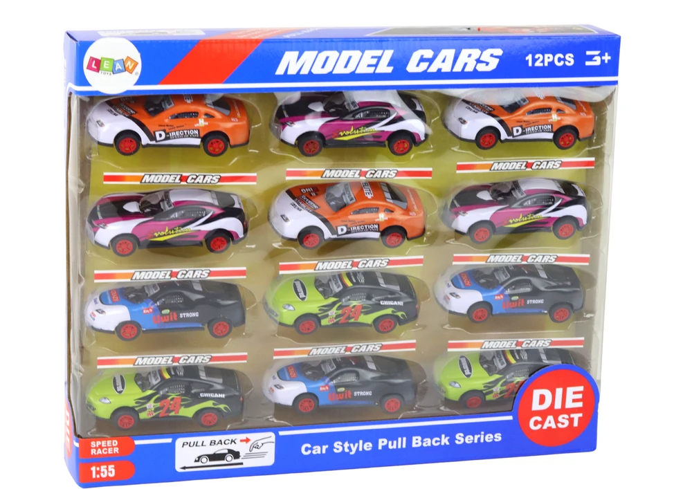 Lean Toys Sportinių mašinėlių rinkinys vaikams, 12 vnt.