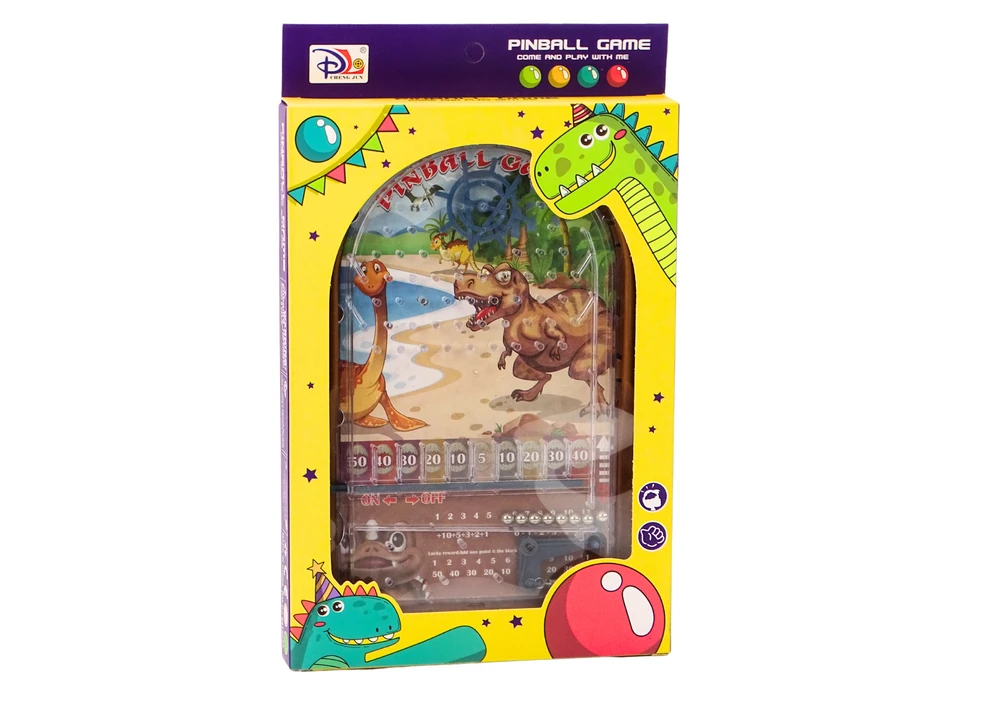 Lean Toys Stalo žaidimas Pinball Arcade Game Dinosaurs Brown Stand