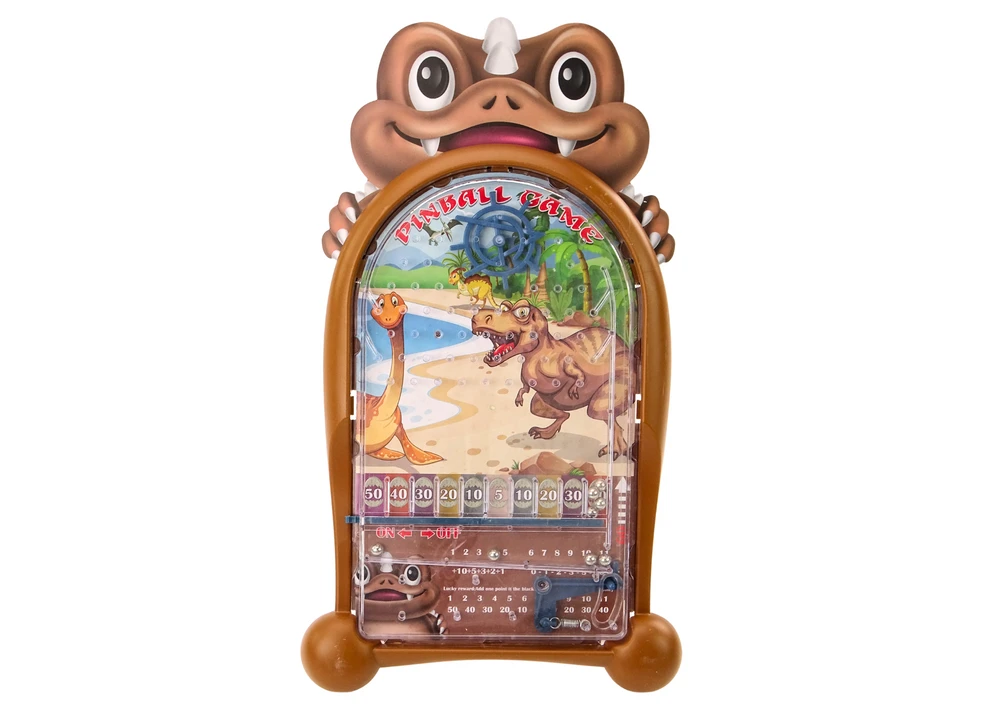 Lean Toys Stalo žaidimas Pinball Arcade Game Dinosaurs Brown Stand