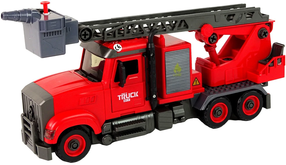 Lean Toys Gaisrininkų žaislinis sunkvežimis su priedais