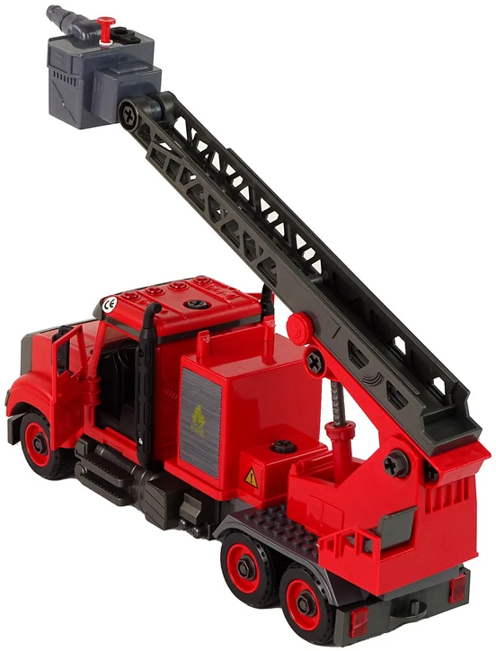 Lean Toys Gaisrininkų žaislinis sunkvežimis su priedais