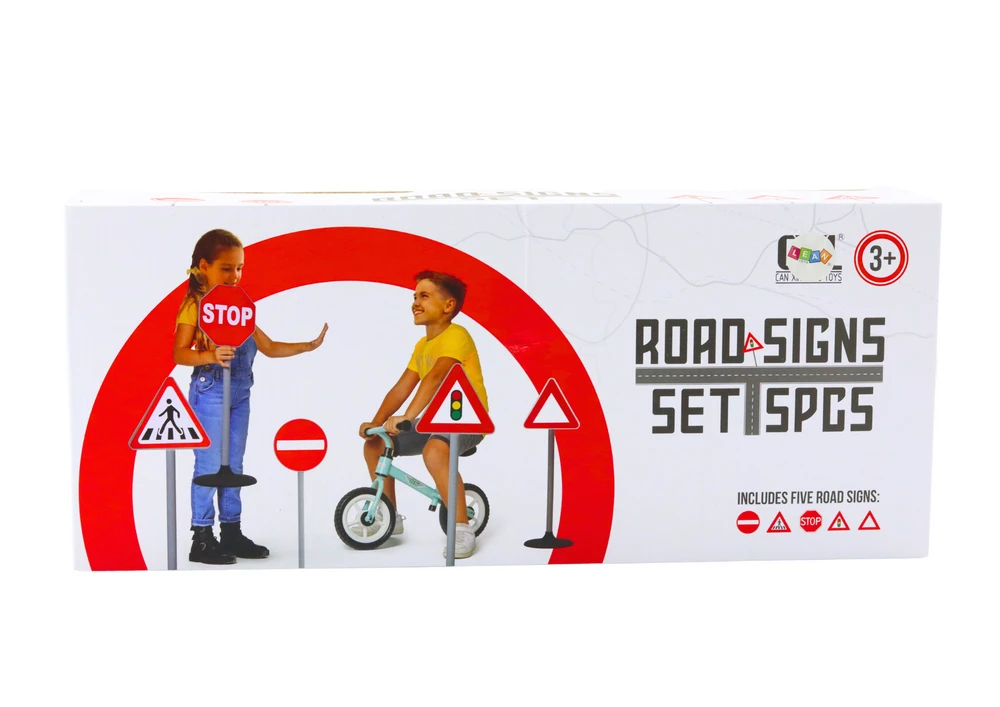 Lean Toys Mokomieji kelio ženklai, 5 vnt., 70 cm