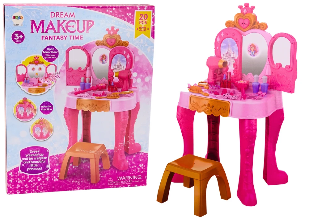 Lean Toys Vaikiškas kosmetinis staliukas, 68x47x27 cm