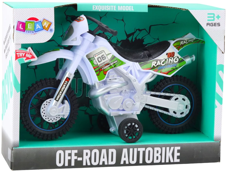 Lean Toys Vaikiškas krosinis motociklas su šviesos ir garso efektais