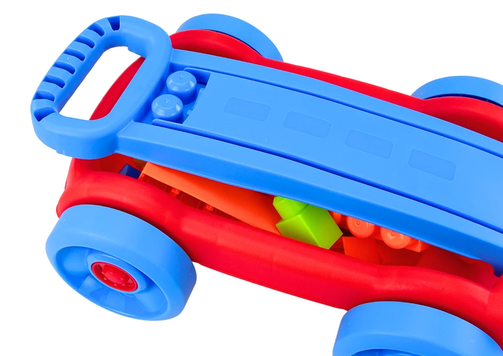 Lean Toys Vežimėlis su kaladėlėmis vaikams