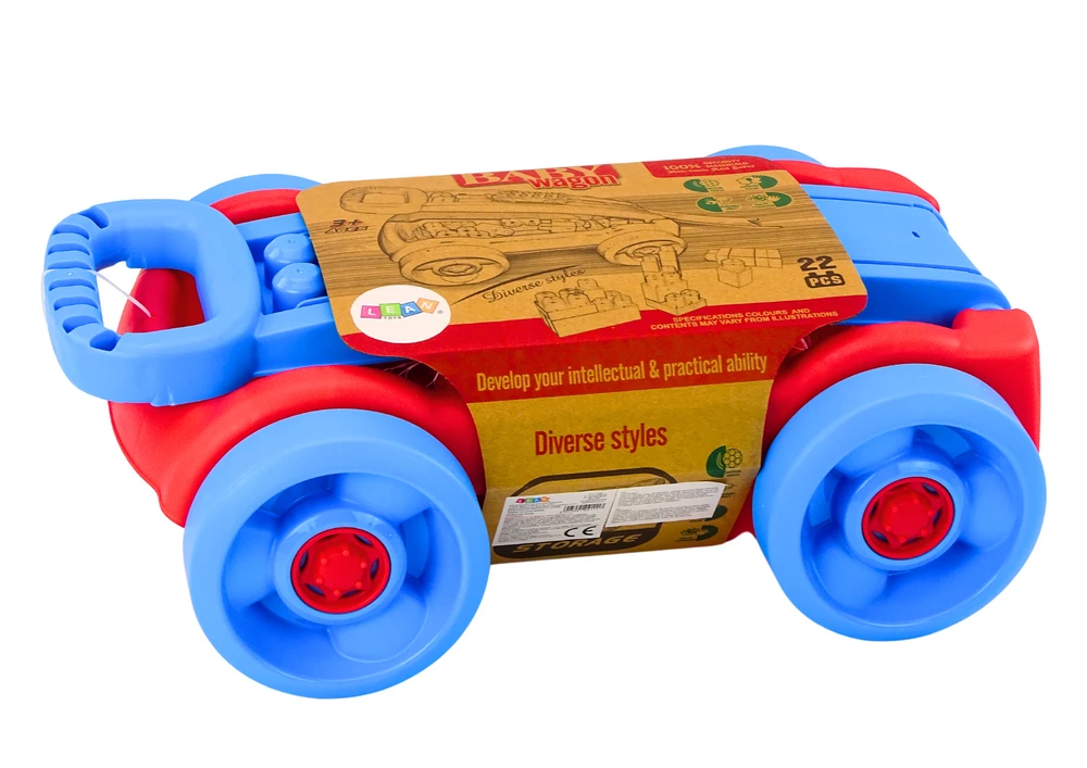 Lean Toys Vežimėlis su kaladėlėmis vaikams