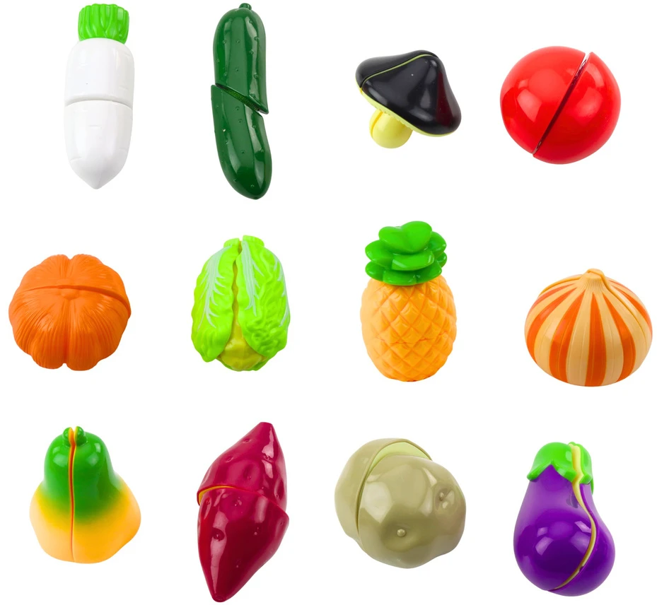 Lean Toys Vaikiškas daržovių pjaustymo rinkinys su pjaustymo lentele ir peiliu