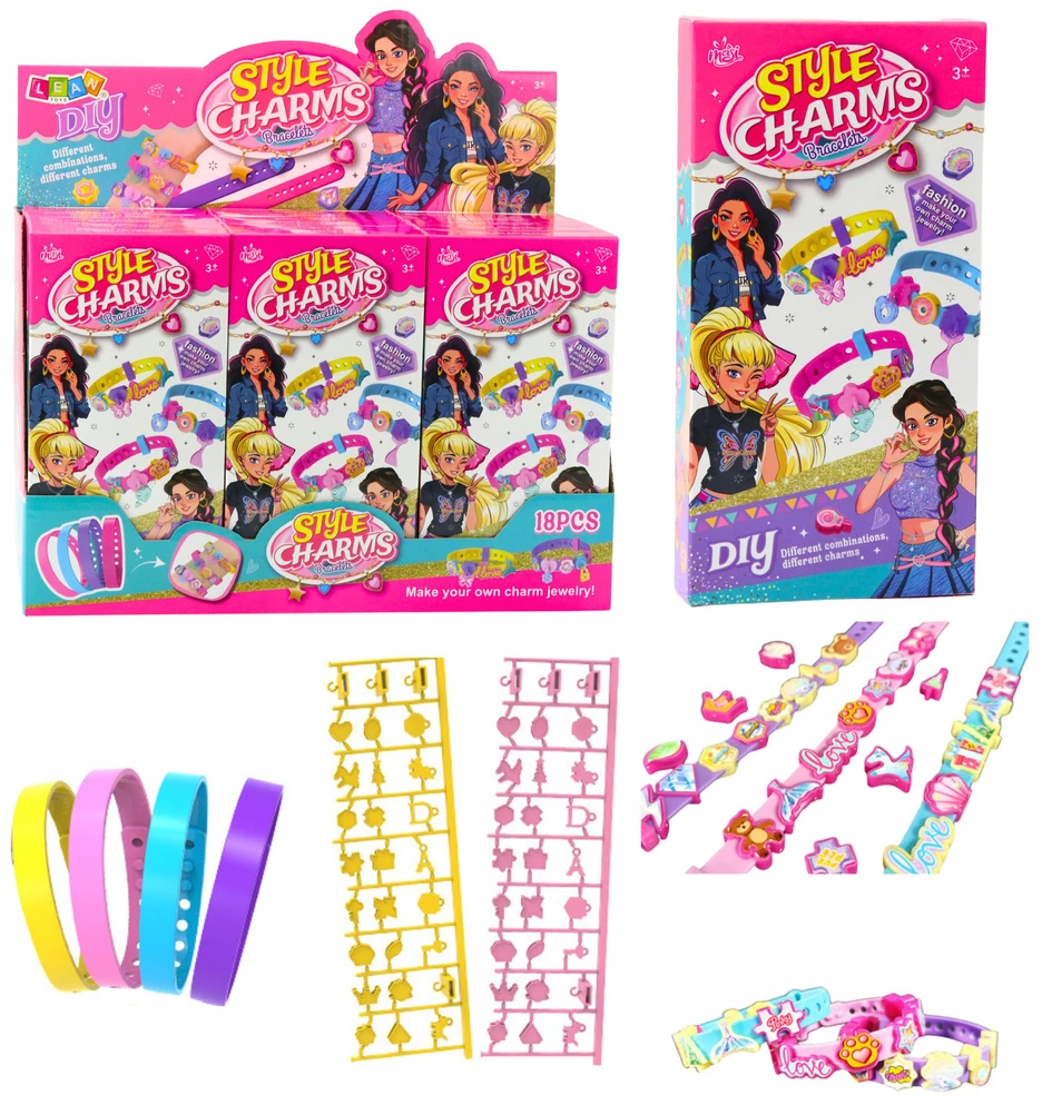 Lean Toys Apyrankių rinkinys su pakabukais ir lipdukais