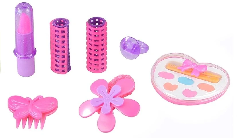 Mergaičių grožio rinkinys rankinėje Lean Toys, rožinis, 11d.