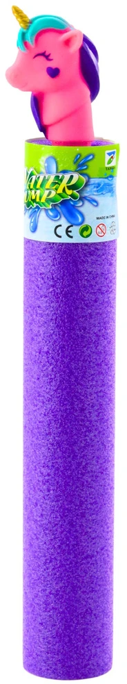 Lean Toys Piankowa Putplasčio ginklo pompa, vandens lazdelė, vienaragis, rožinė, violetinė, 35 cm