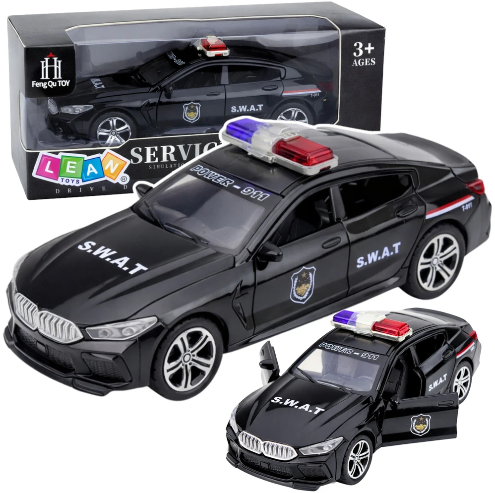 Lean Toys SWAT automobilis juodas
