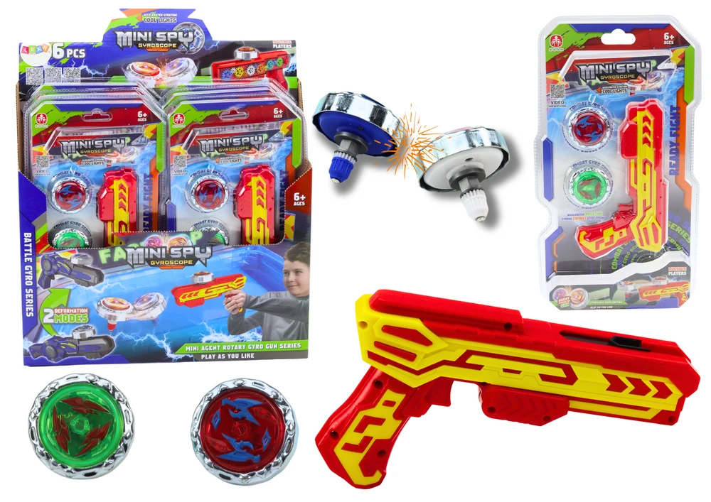 Lean Toys Raudonas šautuvas su dviem metaliniais diskais ir šviesos efektais
