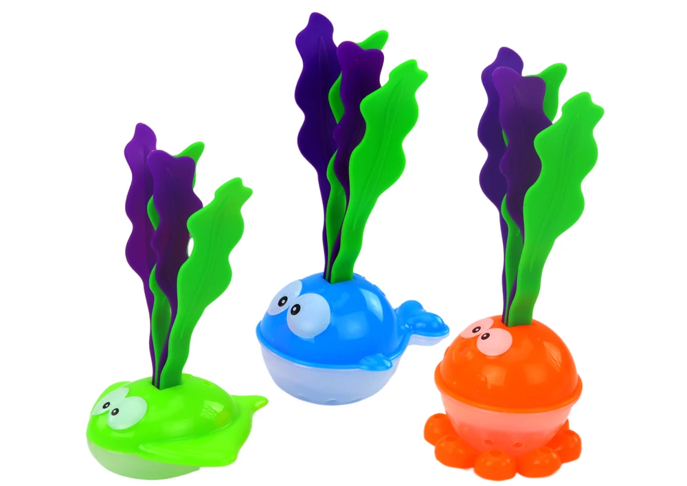 Lean Toys Vonios žaislų rinkinys vaikams su rykliu ir jūros gyvūnais