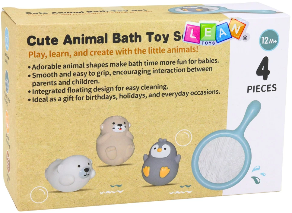 Lean Toys Vonios žaislų rinkinys pastelinės spalvos
