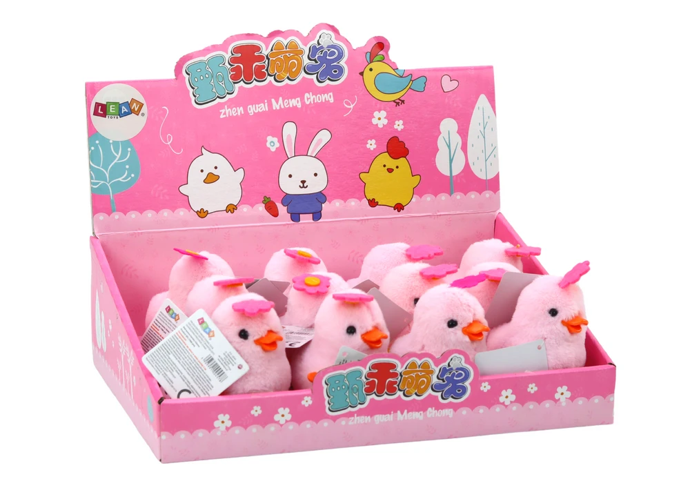 Prisukamas viščiukas su gėle Lean Toys,, rožinis
