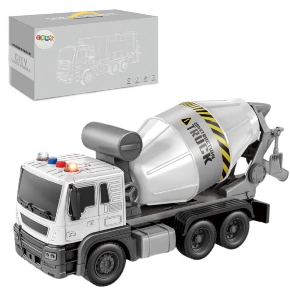 Lean Toys Žaislinis betono maišytuvas su šviesomis ir garsais
