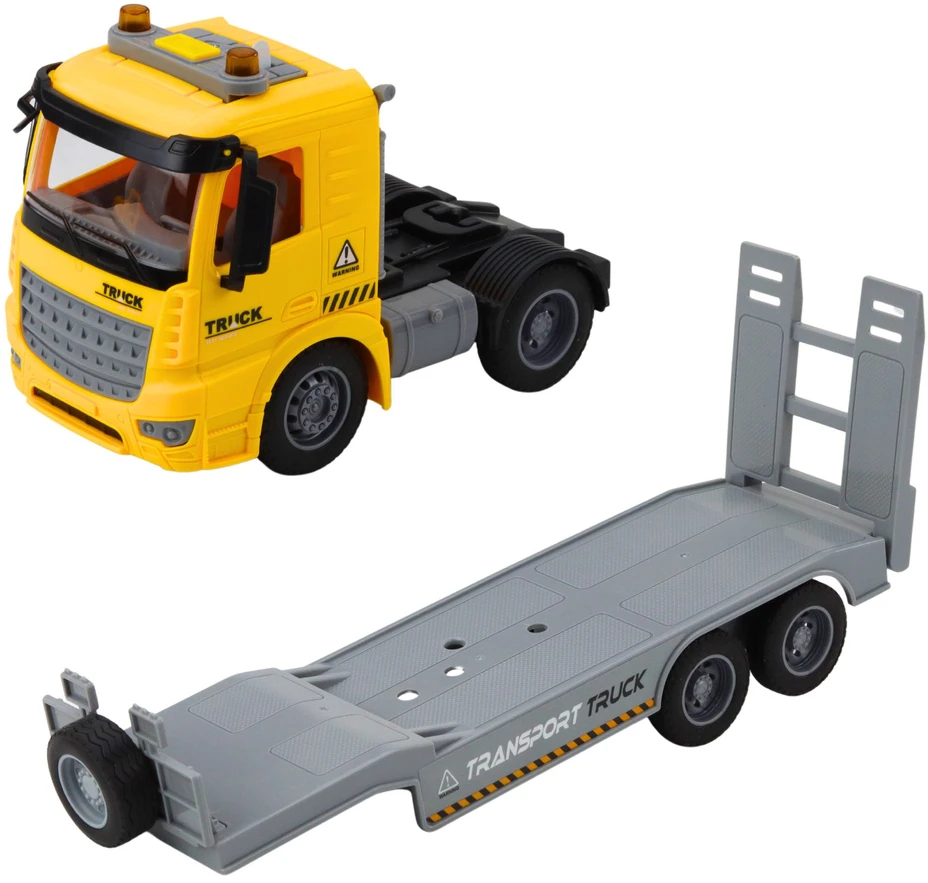 Lean Toys Žaislinis vilkikas su vikšriniu ekskavatoriumi, 42 x 20 x 10 cm
