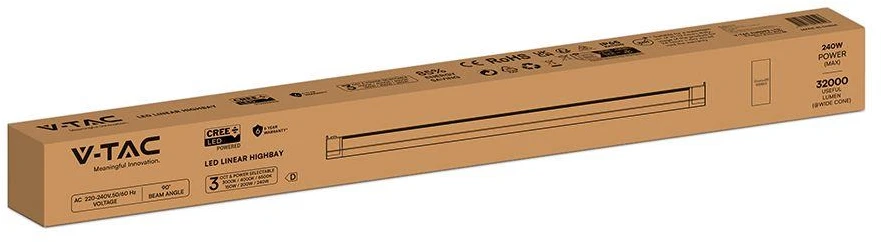 150/200/240W LED linijinis sandėlio šviestuvas, juodas, 3000/4000/6500K, CREE LED chip