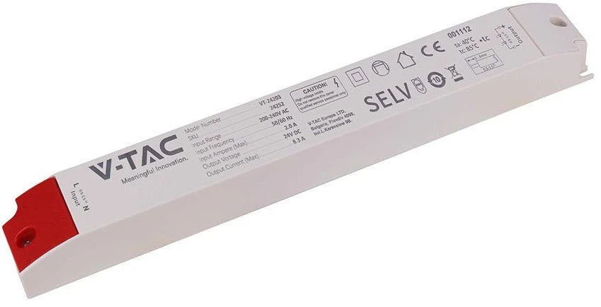 200W LED maitinimo šaltinis, 24V, 8.25A, IP44