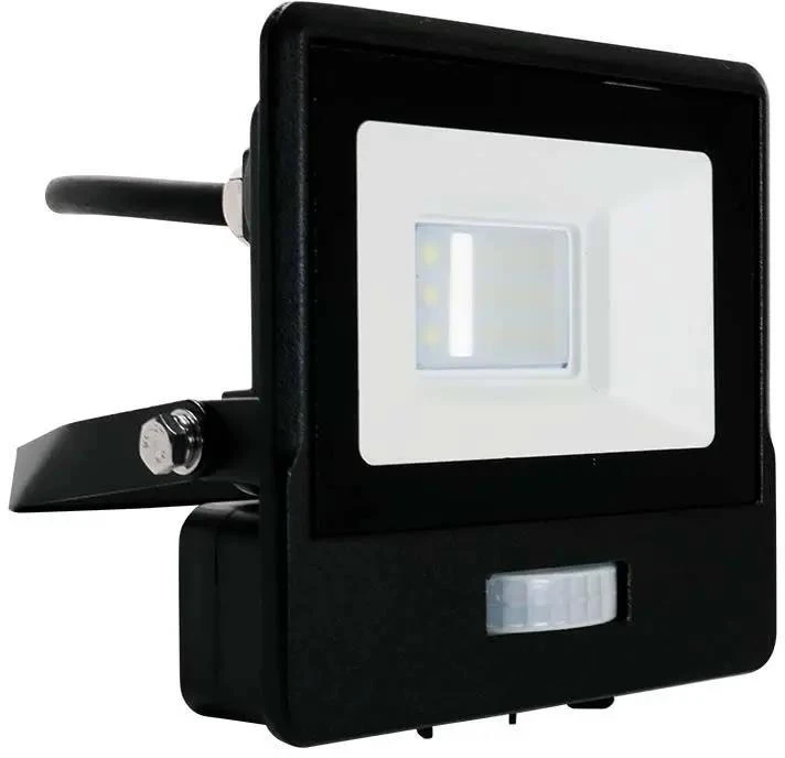Samsung 10W LED prožektorius V-TAC, juodu korpusu, 6500K, su judesio davikliu