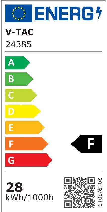LED šviestuvas V-TAC 28W 3000K juodas 90cm
