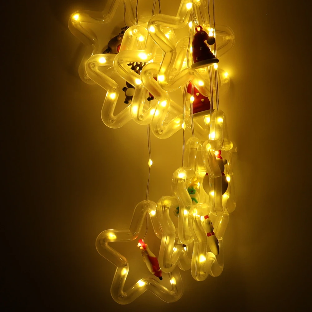 Roger LED užuolaidų žibintai su figūromis 3 m 125LED šiltai baltos spalvos