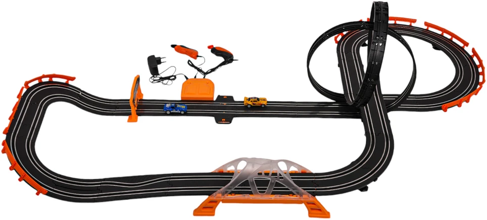 Lenktynių trasa TRACK MASTER su apšvietimu ir priedais 615 cm