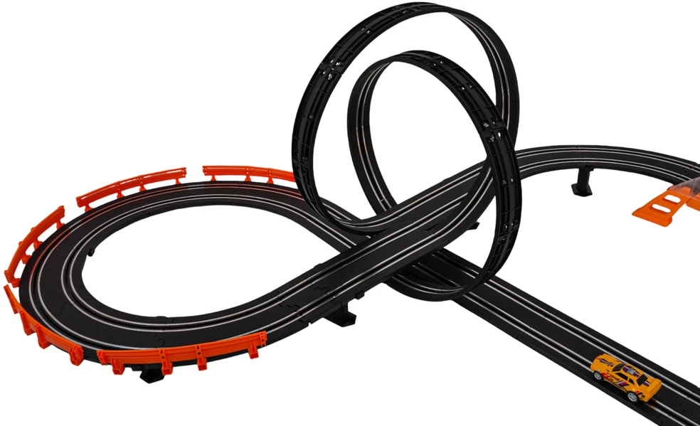 Lenktynių trasa TRACK MASTER su apšvietimu ir priedais 615 cm