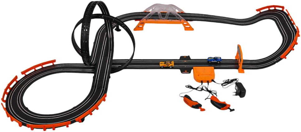 Lenktynių trasa TRACK MASTER su apšvietimu ir priedais 615 cm