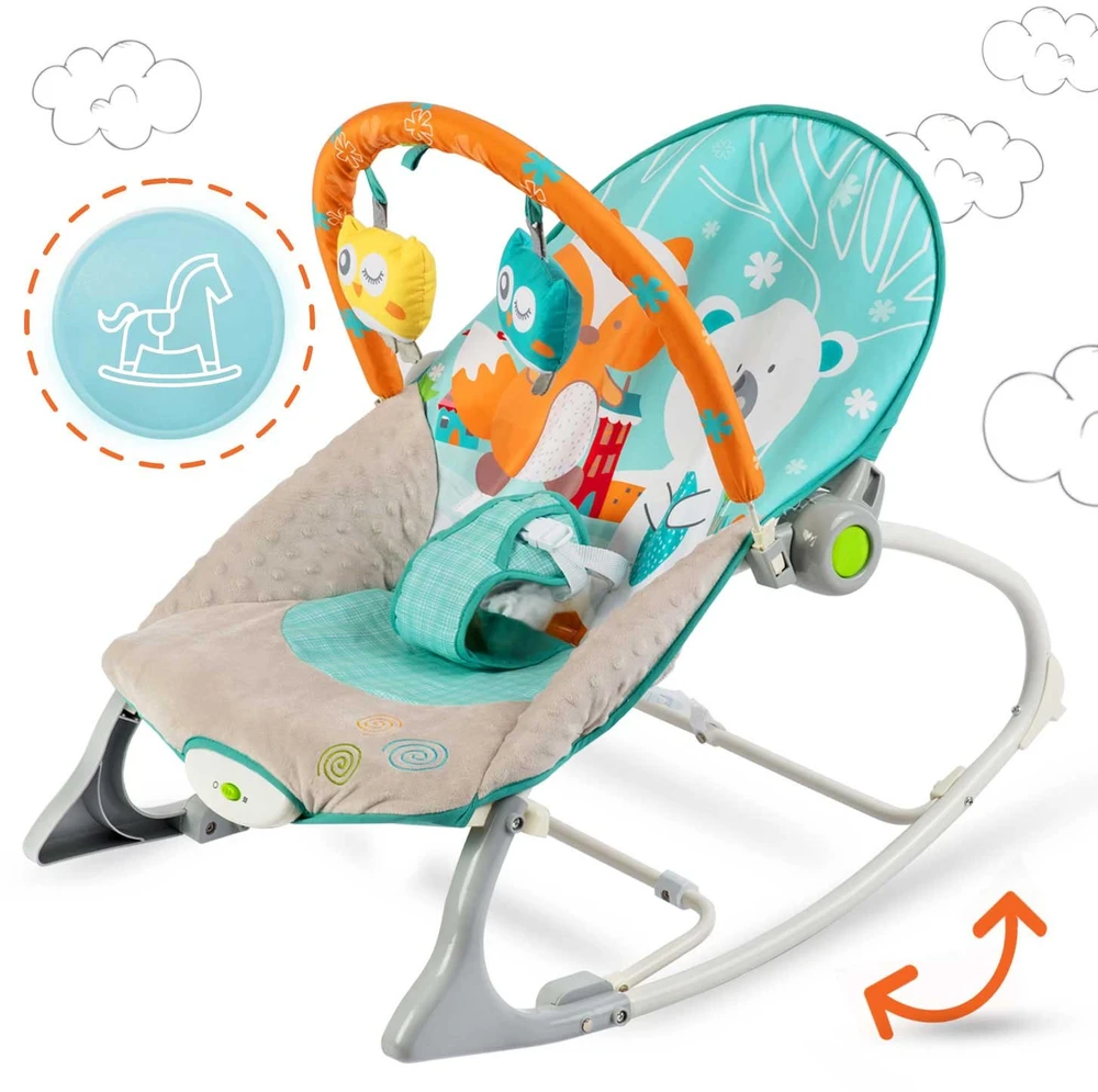 Ricokids šokinėjantis batutas su vibracija - baltas ir mėlynas