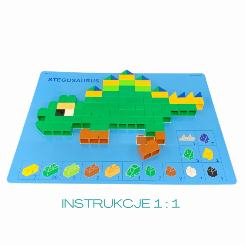 Little Architect Edukaciniai konstruktoriaus kaladėlės su dinozaurų modeliais, vaikams nuo 5 metų, 750 elementų, raudona dėžė