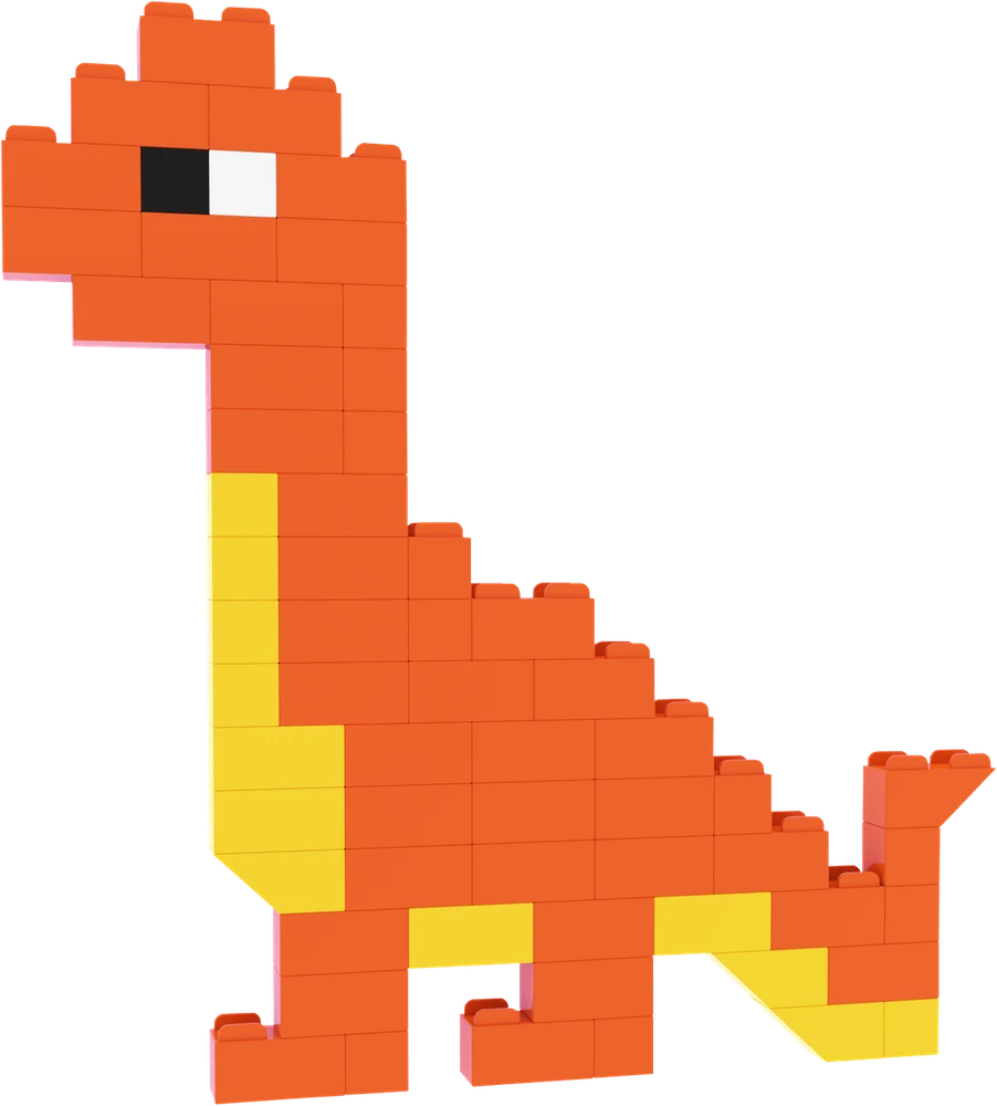 Little Architect Edukaciniai konstruktoriaus kaladėlės su dinozaurų modeliais, vaikams nuo 5 metų, 750 elementų, raudona dėžė