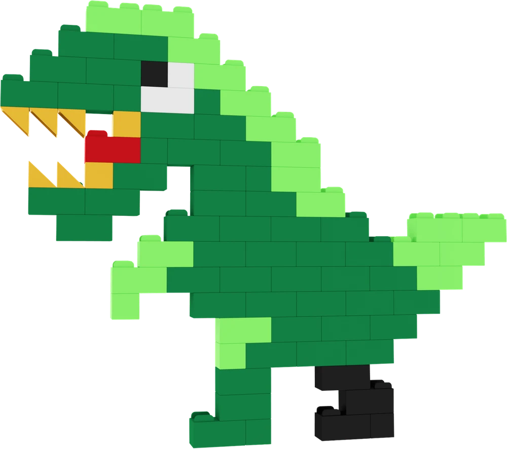Little Architect Edukaciniai konstruktoriaus kaladėlės su dinozaurų modeliais, vaikams nuo 5 metų, 750 elementų, raudona dėžė