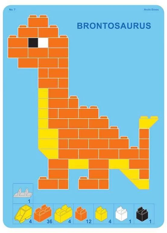 Little Architect Edukaciniai konstruktoriaus kaladėlės su dinozaurų modeliais, vaikams nuo 5 metų, 750 elementų, raudona dėžė