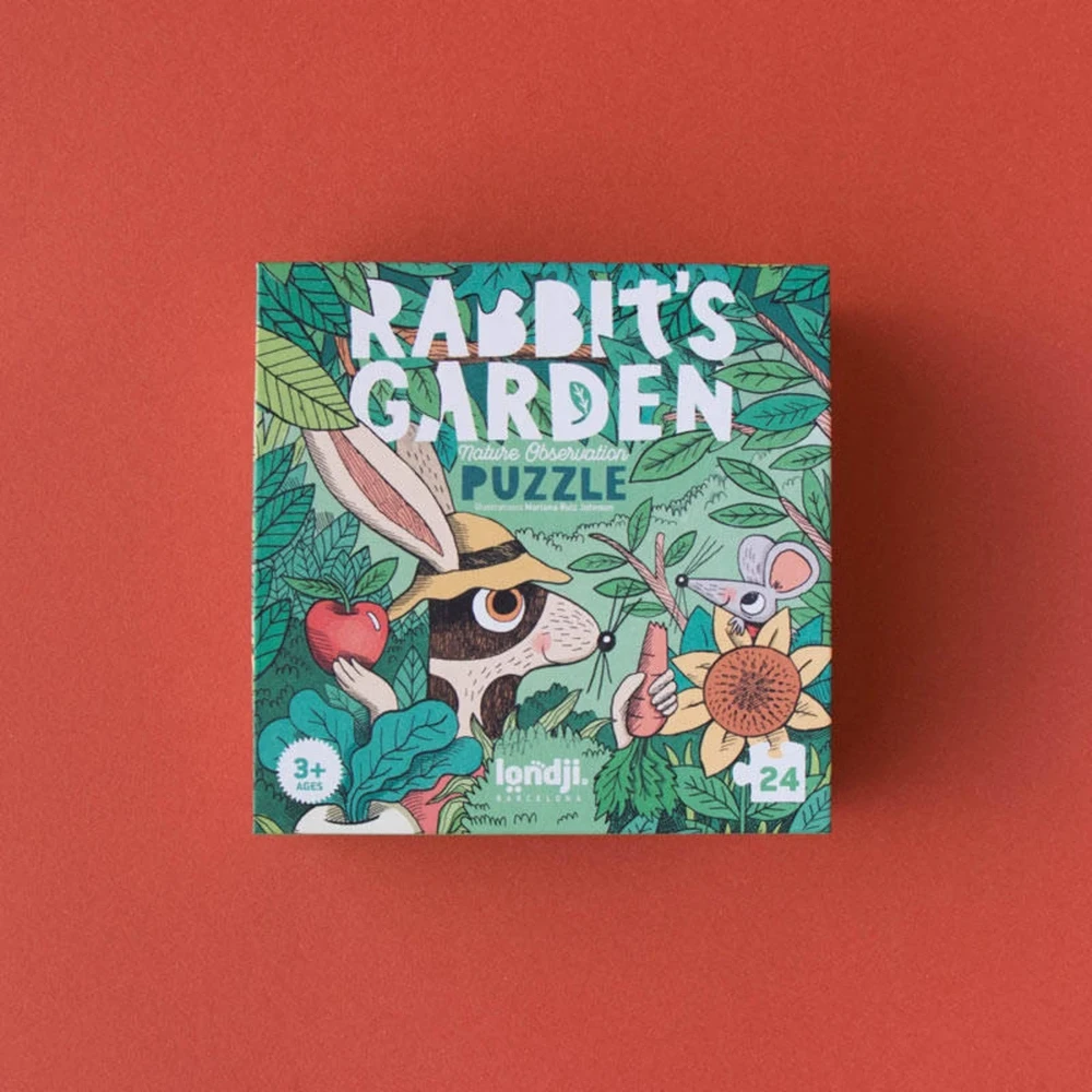 Londji Dėlionė vaikams nuo 3 metų Rabbit's Garden su 24 didelėmis detalėmis ir stebėjimo žaidimu, spalvota