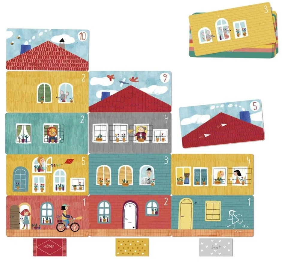 Londji Matematinis kortų žaidimas „Home Sweet Home“ vaikams nuo 7 metų, lavina skaičiavimą, spalvotas