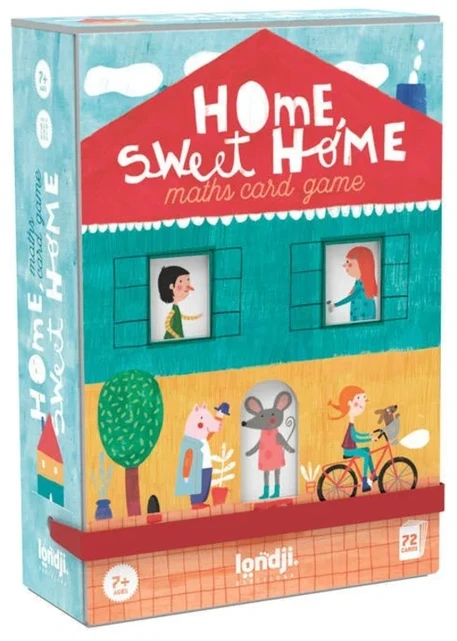 Londji Matematinis kortų žaidimas „Home Sweet Home“ vaikams nuo 7 metų, lavina skaičiavimą, spalvotas