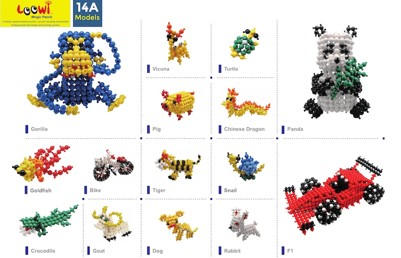 Loowi kaladėlės - rinkinys žalias 125 el.