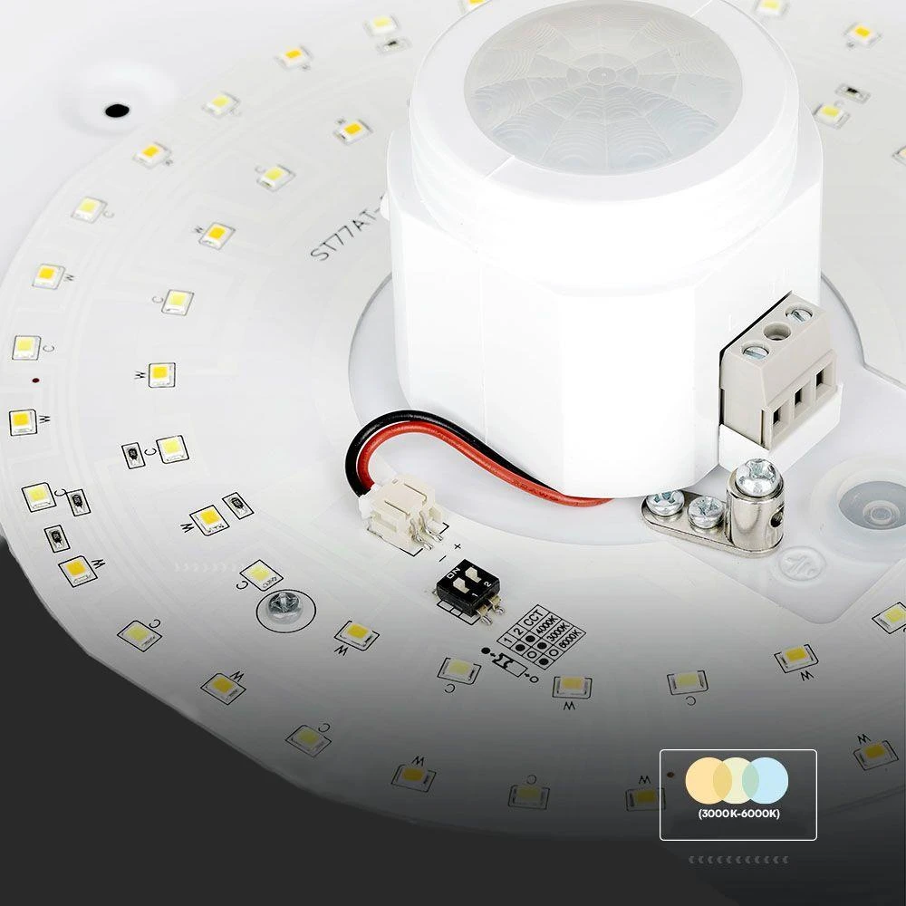 Lubinis šviestuvas 12W LED paviršinis šviestuvas, baltas, 3000/4000/6000K, su judesio davikliu, CREE LED chip