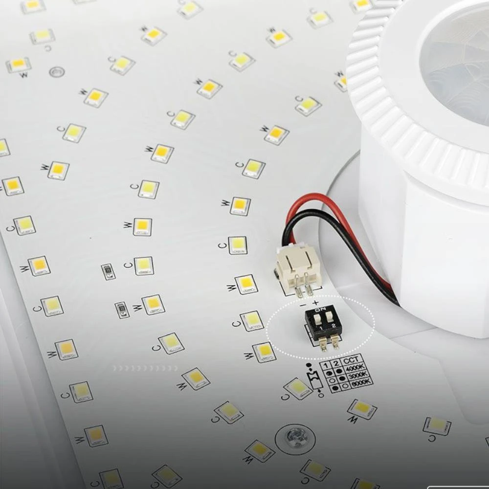 Lubinis šviestuvas 12W LED paviršinis šviestuvas, kvadratinis, baltas, 3000/4000/6000K, su judesio davikliu, CREE LED chip