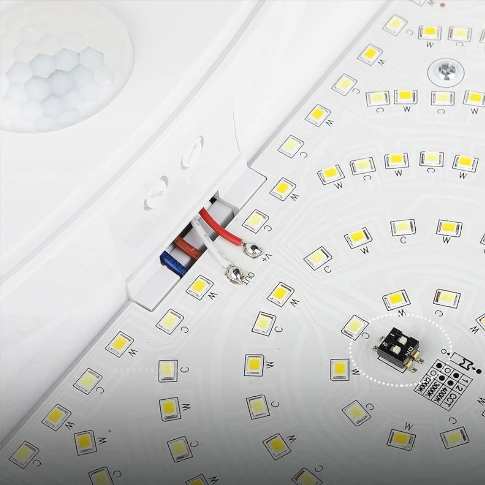 Lubinis šviestuvas 15W LED paviršinis šviestuvas, baltas, 3000/4000/6000K, su judesio davikliu, IP44, CREE LED chip