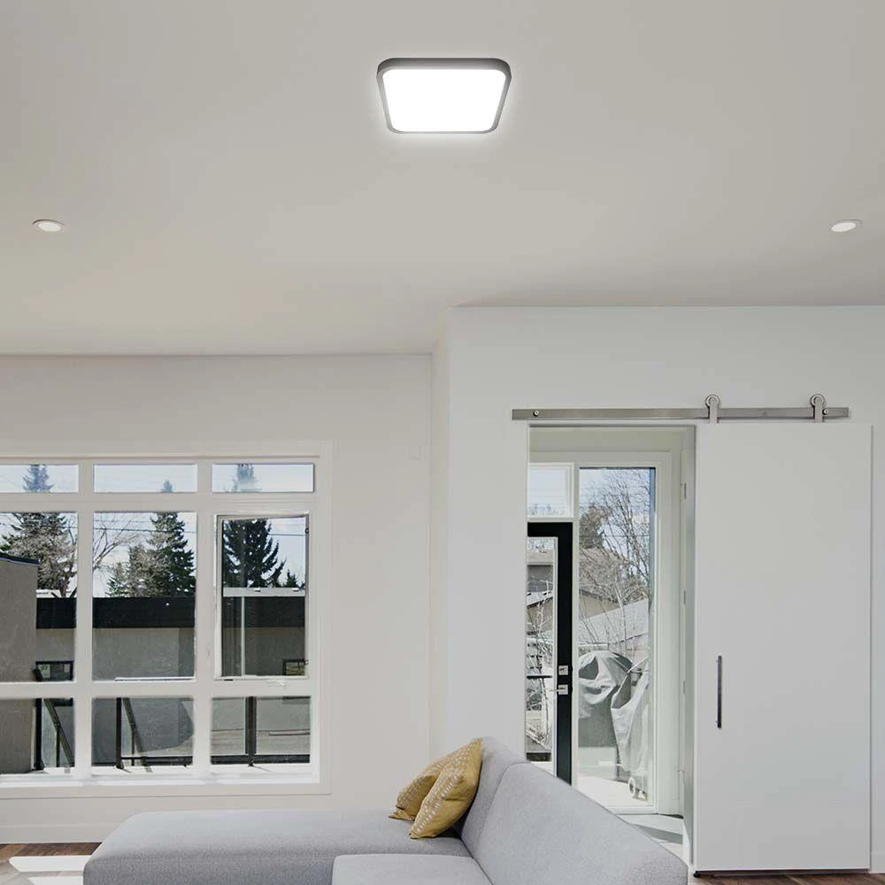 Lubinis šviestuvas V-tac 18W LED paviršinis šviestuvas, juodas, 3000K, IP44, kvadratinis, SAMSUNG LED chip