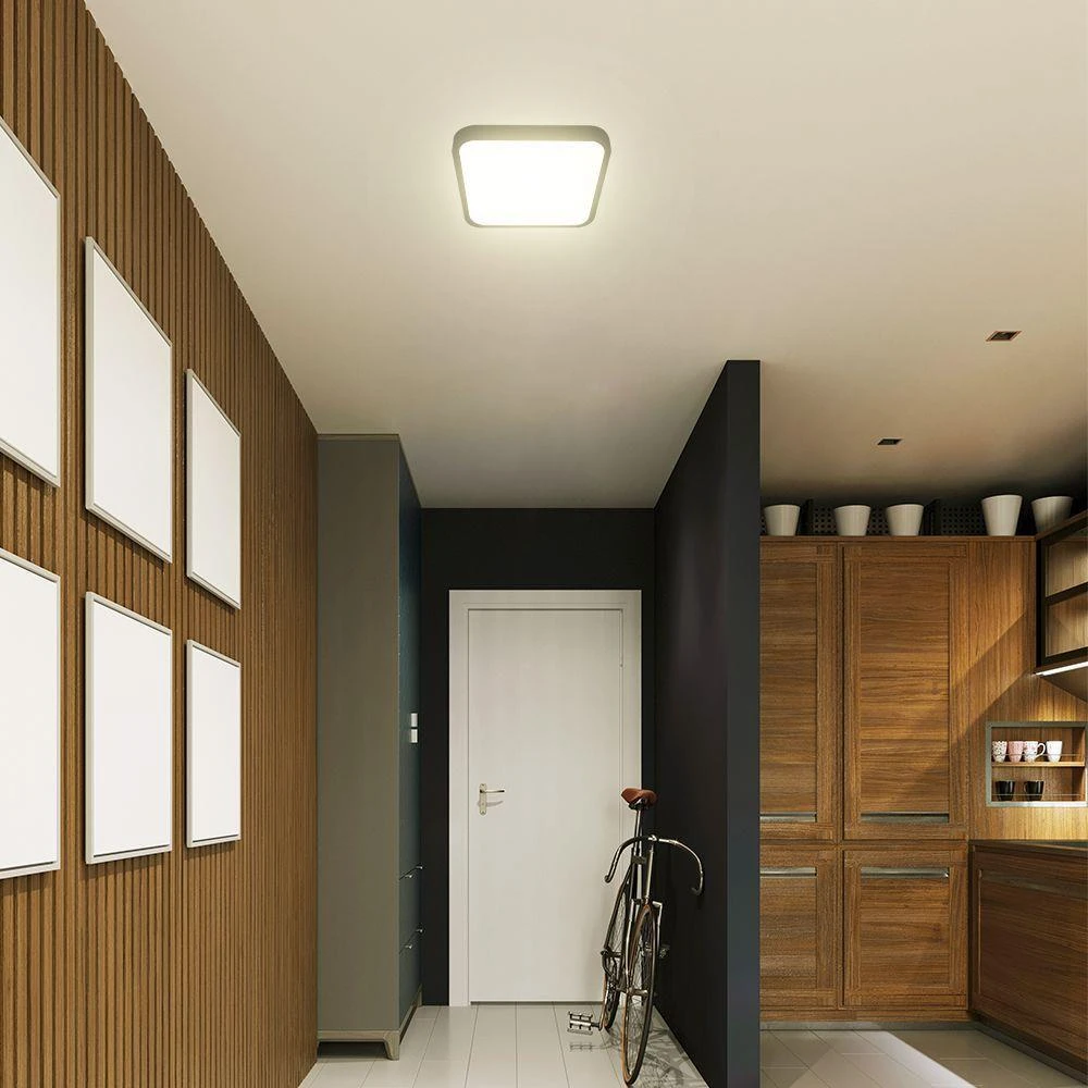 Lubinis šviestuvas V-tac 18W LED paviršinis šviestuvas, juodas, 3000K, IP44, kvadratinis, SAMSUNG LED chip