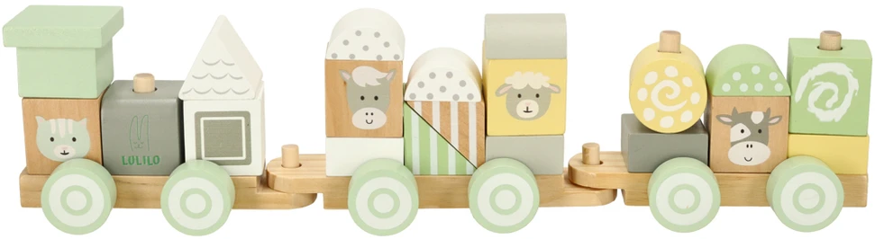 Ikonka Lulilo Train medinis traukinys pastelė