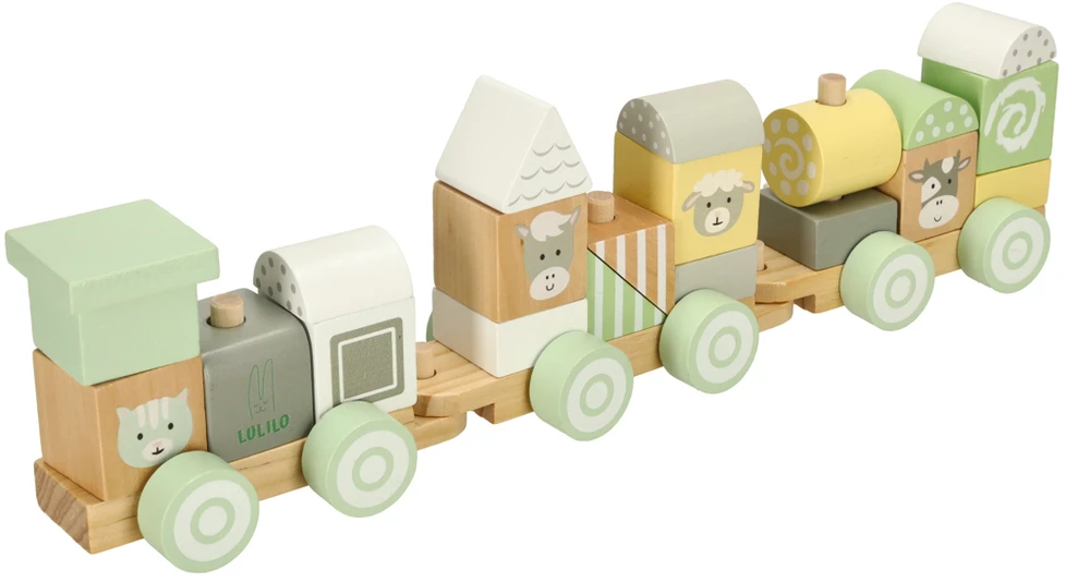 Ikonka Lulilo Train medinis traukinys pastelė