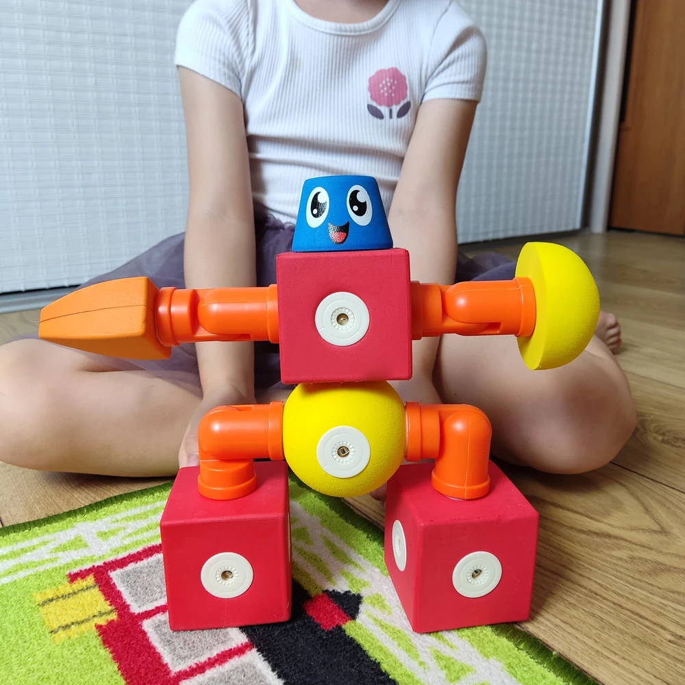Magflexi Magnetiniai minkšti putų konstruktoriaus kaladėlės vaikams nuo 3 metų, lavina kūrybiškumą ir motoriką