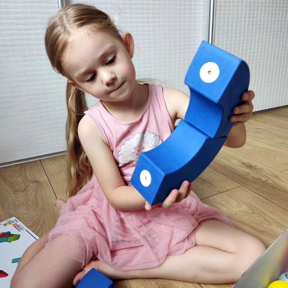 Magflexi Magnetinių minkštų putų konstruktorius vaikams nuo 3 metų, saugus ir lavinantis